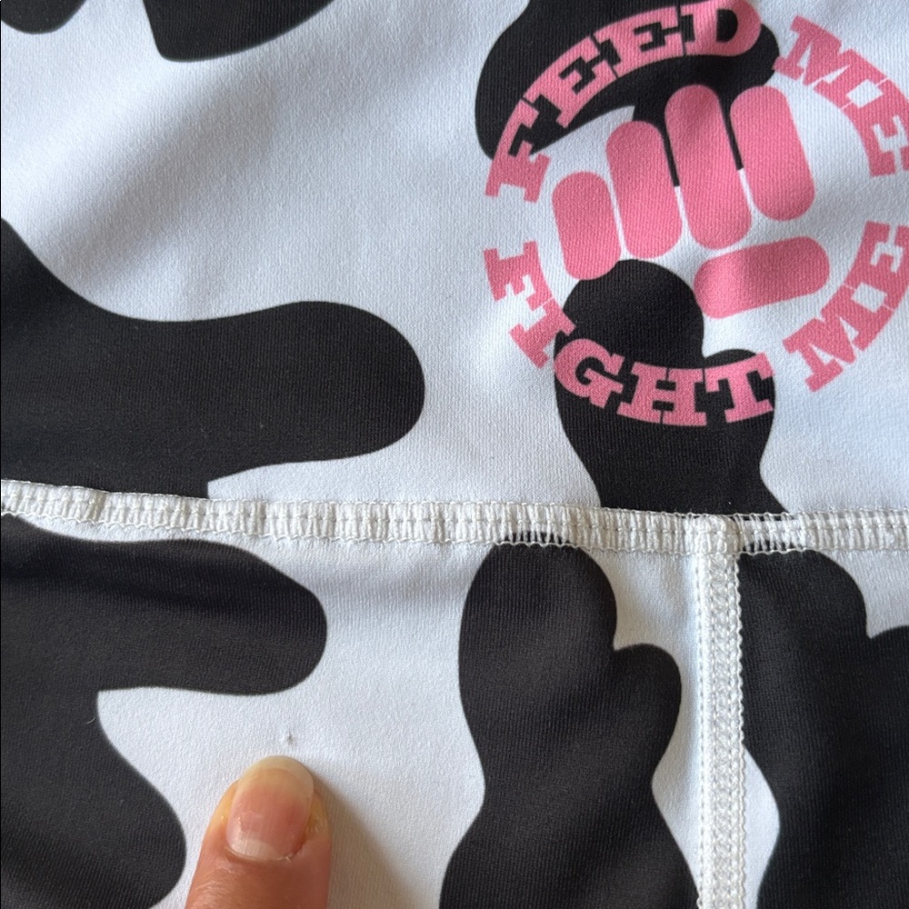 Feed Me Fight Me Black and White Athletic Shorts - Picture 6 of 7
